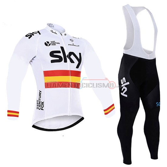 Abbigliamento Ciclismo Sky ML 2016 bianco e giallo